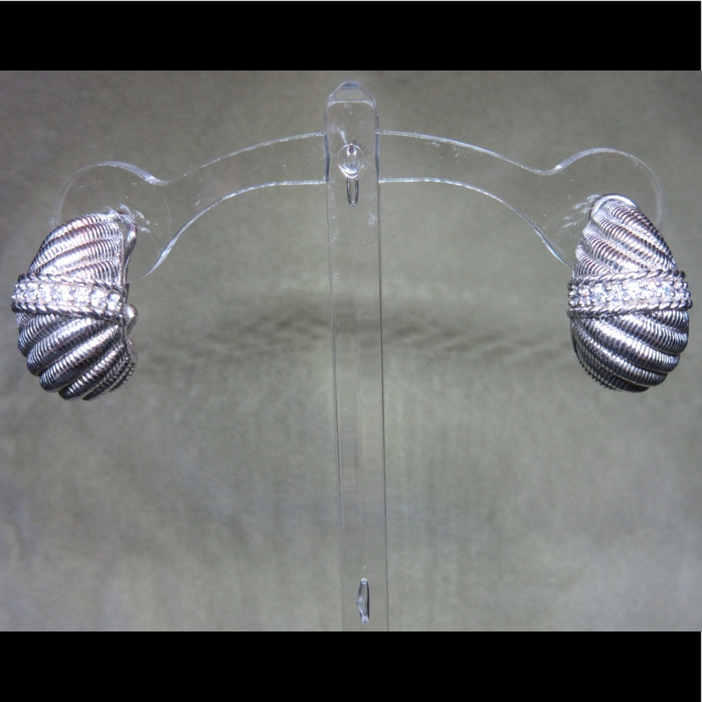 Judith Ripka silver and diamonique earrings